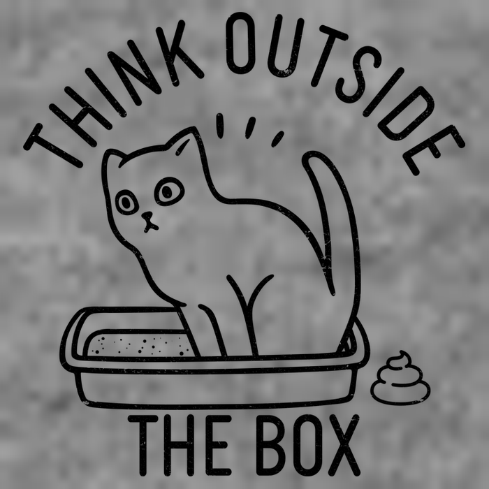 Think Outside The Box Cat Poop 7-Panel Snapback Hat