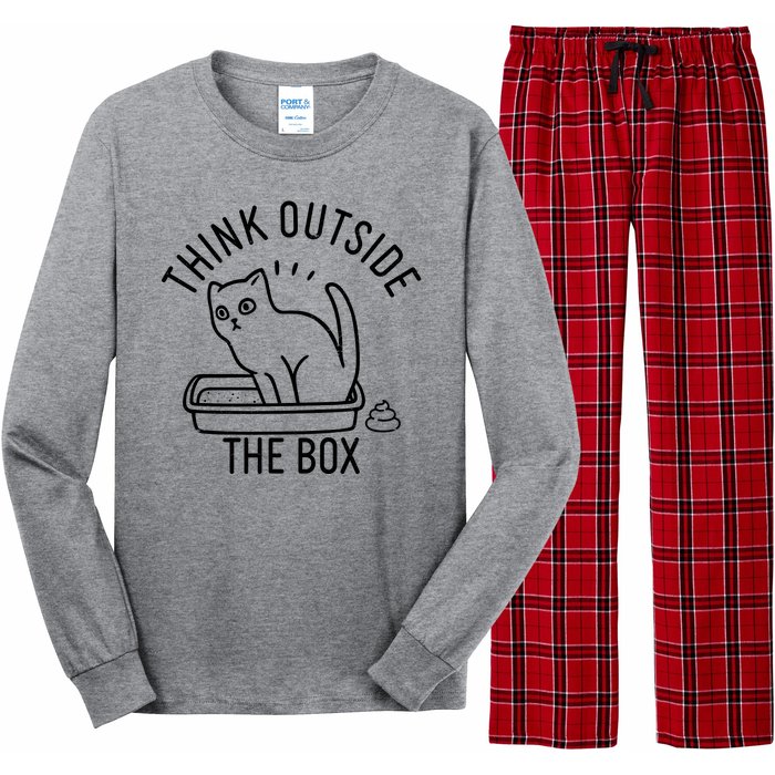 Think Outside The Box Cat Poop Long Sleeve Pajama Set