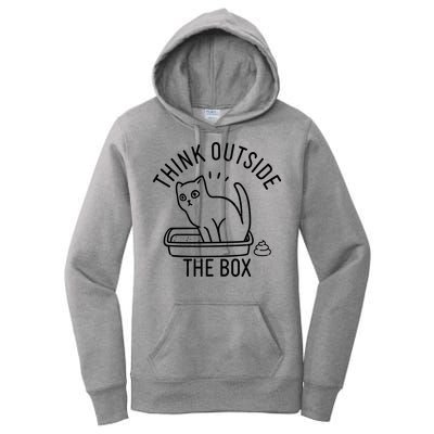 Think Outside The Box Cat Poop Women's Pullover Hoodie