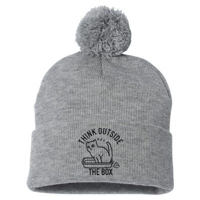 Think Outside The Box Cat Poop Pom Pom 12in Knit Beanie