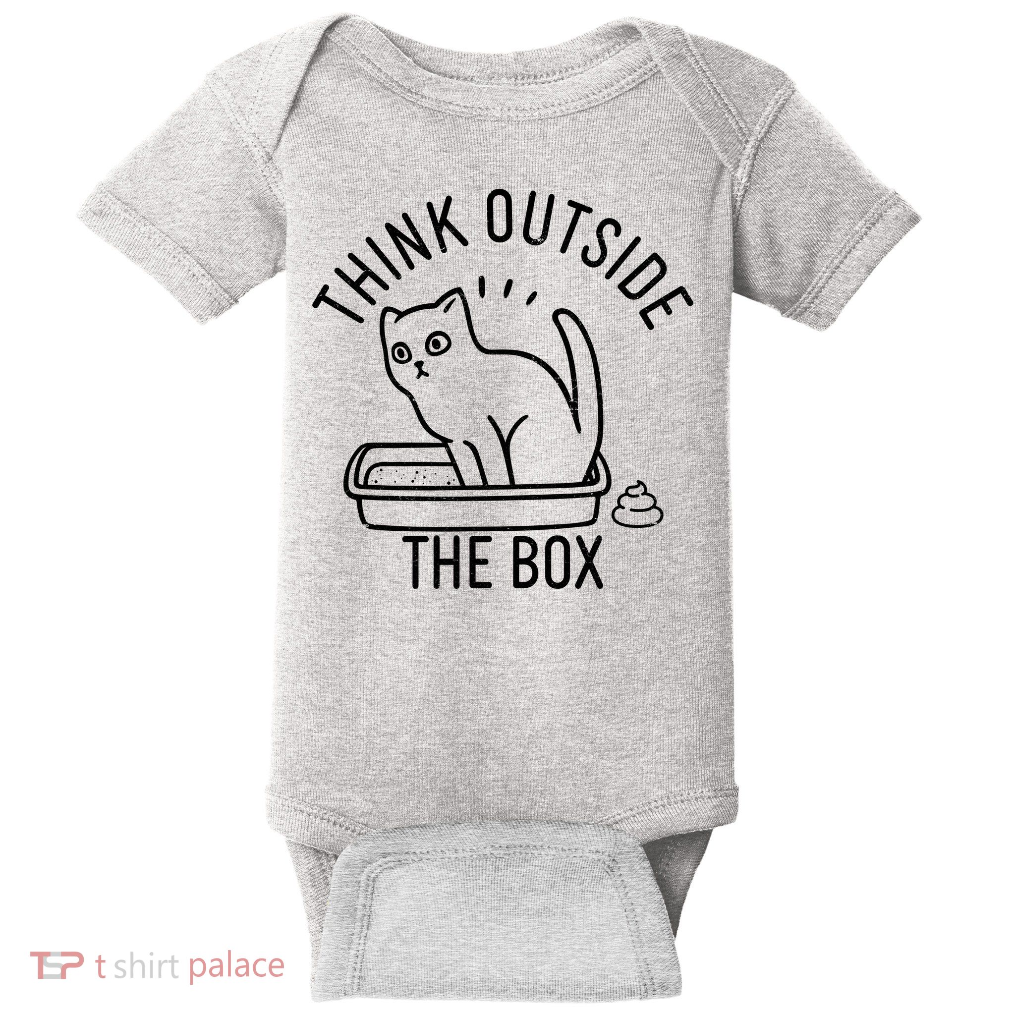 Think Outside The Box Cat Poop Baby Bodysuit