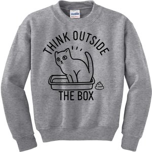 Think Outside The Box Cat Poop Kids Sweatshirt