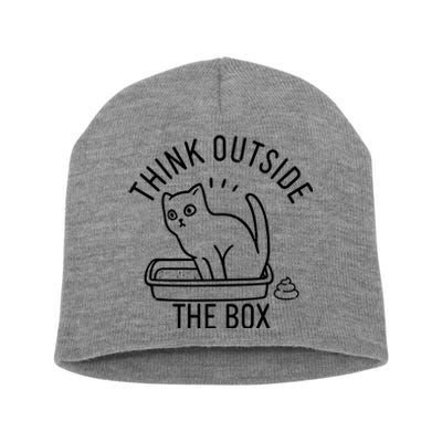 Think Outside The Box Cat Poop Short Acrylic Beanie