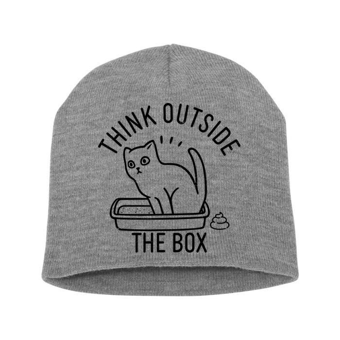 Think Outside The Box Cat Poop Short Acrylic Beanie
