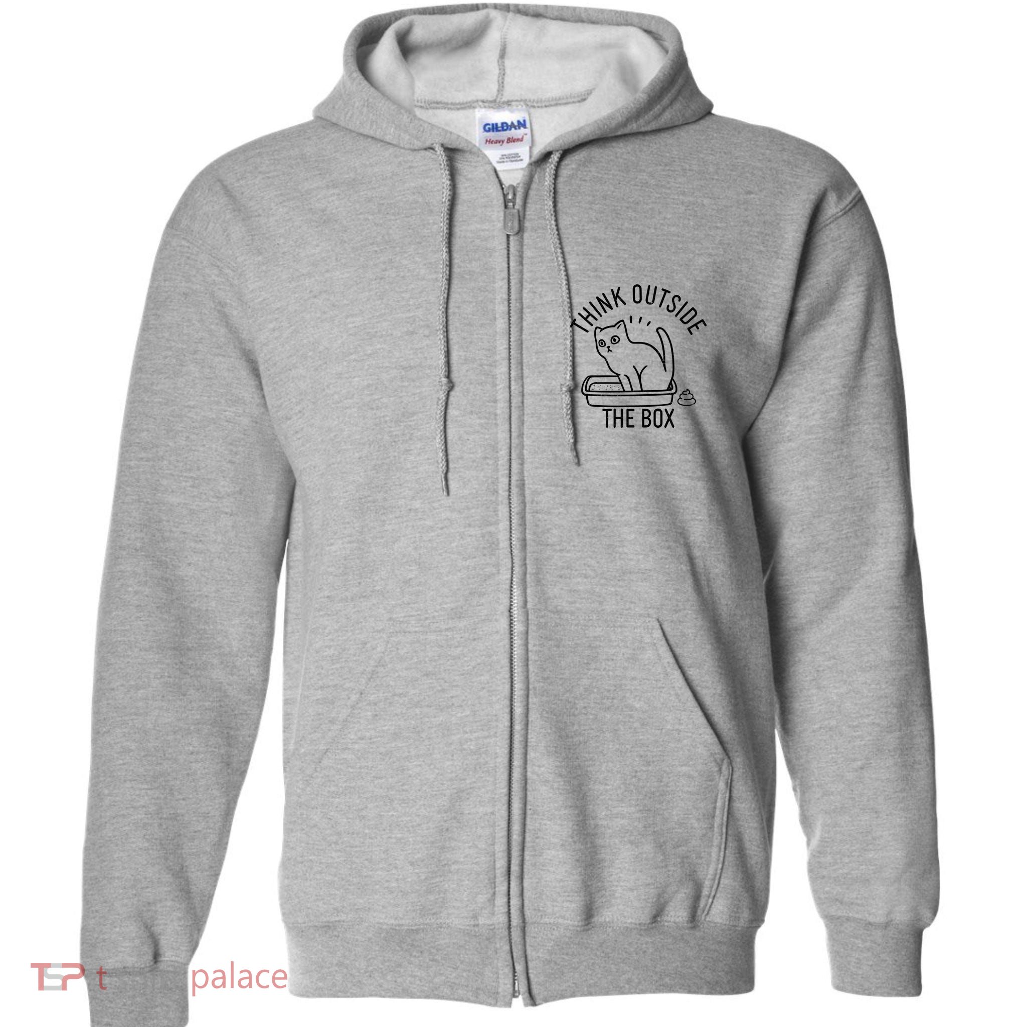 Think Outside The Box Cat Poop Full Zip Hoodie
