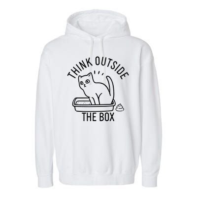 Think Outside The Box Cat Poop Garment-Dyed Fleece Hoodie