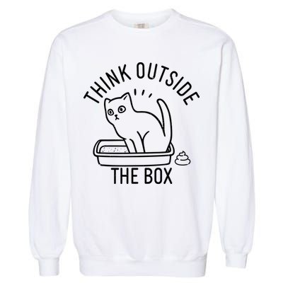 Think Outside The Box Cat Poop Garment-Dyed Sweatshirt