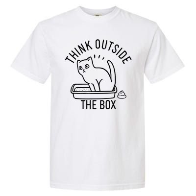 Think Outside The Box Cat Poop Garment-Dyed Heavyweight T-Shirt