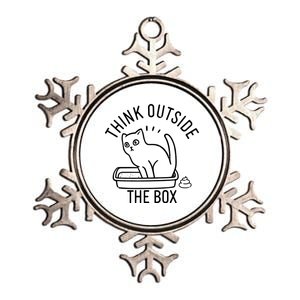 Think Outside The Box Cat Poop Metallic Star Ornament