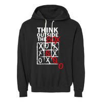 Think Outside The Box Tic Tac Toe Garment-Dyed Fleece Hoodie
