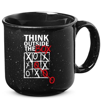 Think Outside The Box Tic Tac Toe 15oz Campfire Ceramic Mug