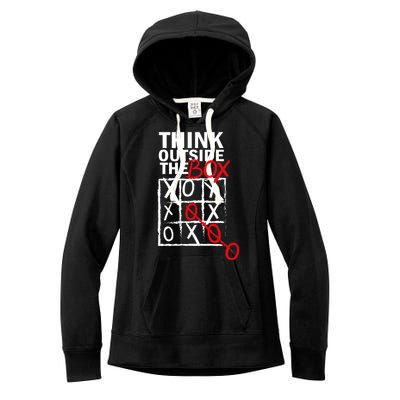 Think Outside The Box Tic Tac Toe Women's Fleece Hoodie