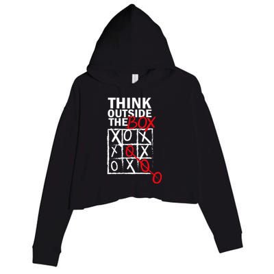 Think Outside The Box Tic Tac Toe Crop Fleece Hoodie