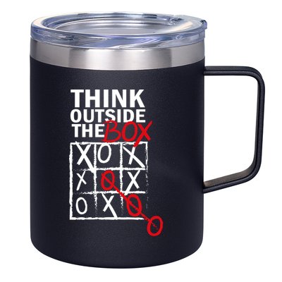 Think Outside The Box Tic Tac Toe 12oz Stainless Steel Coffee Mug