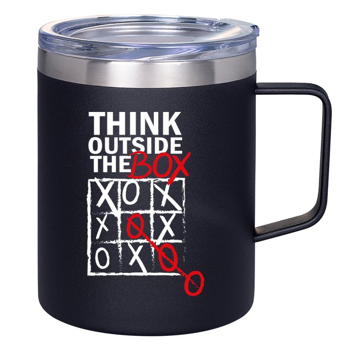 Think Outside The Box Tic Tac Toe 12oz Stainless Steel Coffee Mug