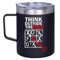 Think Outside The Box Tic Tac Toe 12oz Stainless Steel Coffee Mug