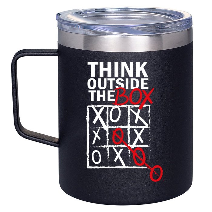 Think Outside The Box Tic Tac Toe 12oz Stainless Steel Coffee Mug