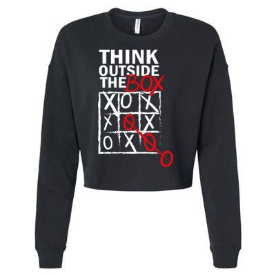 Think Outside The Box Tic Tac Toe Cropped Pullover Crew