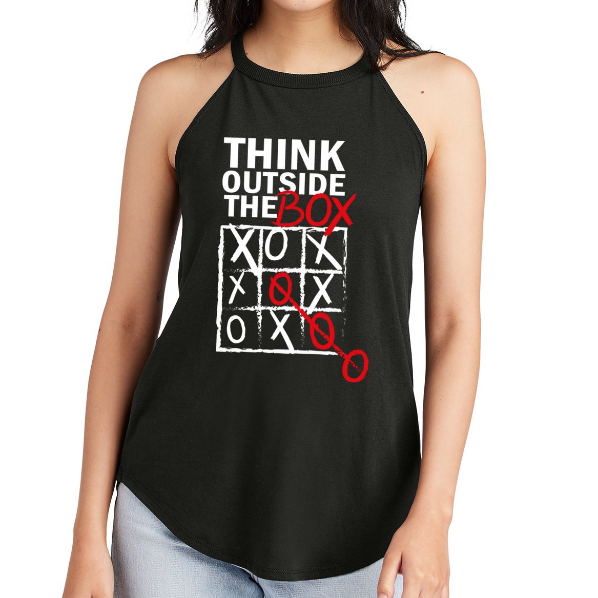 Think Outside The Box Tic Tac Toe Women's Perfect Tri Rocker Tank