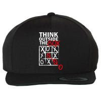 Think Outside The Box Tic Tac Toe Wool Snapback Cap
