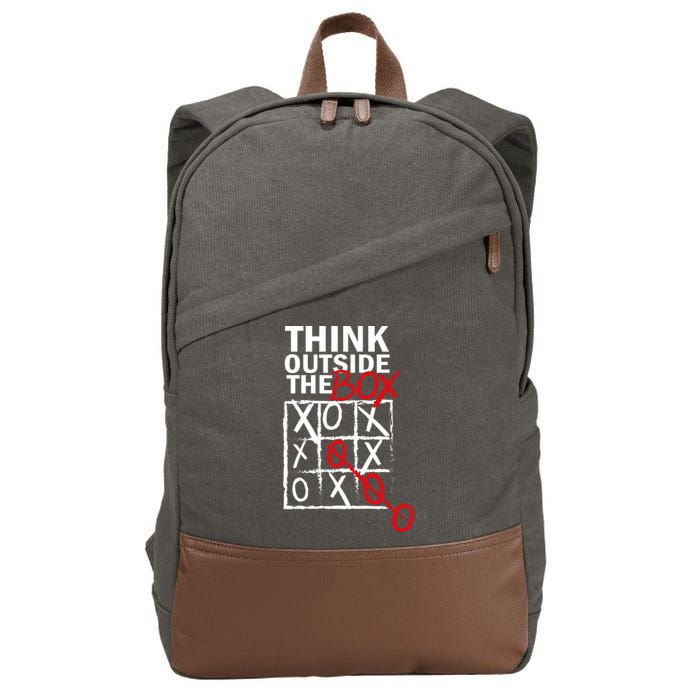 Think Outside The Box Tic Tac Toe Cotton Canvas Backpack