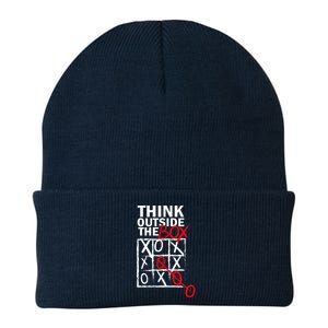 Think Outside The Box Tic Tac Toe Knit Cap Winter Beanie