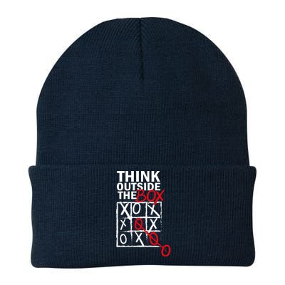 Think Outside The Box Tic Tac Toe Knit Cap Winter Beanie