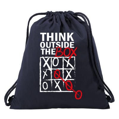 Think Outside The Box Tic Tac Toe Drawstring Bag