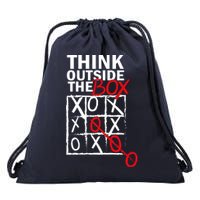 Think Outside The Box Tic Tac Toe Drawstring Bag