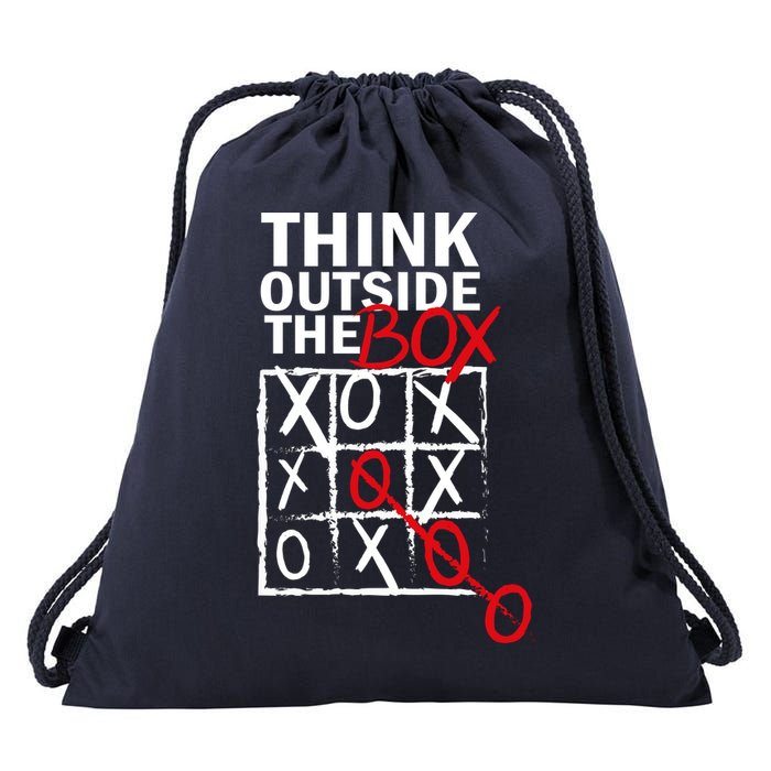 Think Outside The Box Tic Tac Toe Drawstring Bag