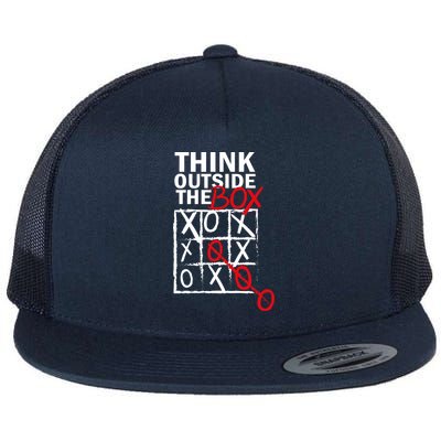 Think Outside The Box Tic Tac Toe Flat Bill Trucker Hat