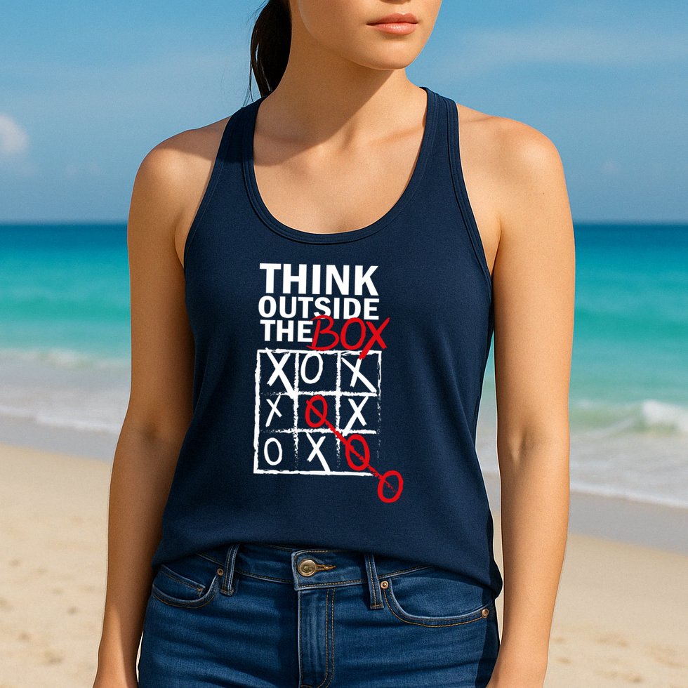 Think Outside The Box Tic Tac Toe Womens Tank Top