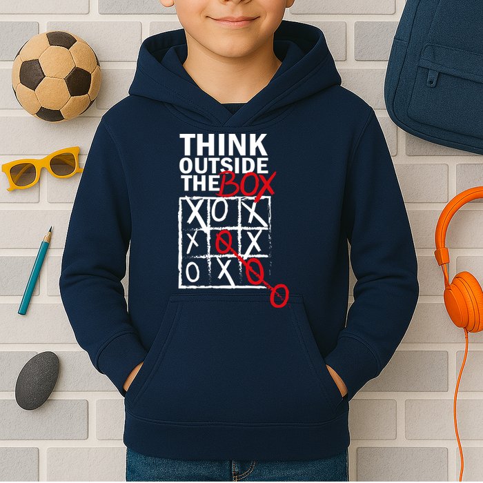 Think Outside The Box Tic Tac Toe Kids Hoodie