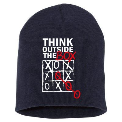 Think Outside The Box Tic Tac Toe Short Acrylic Beanie