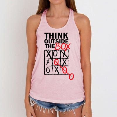 Think Outside The Box Tic Tac Toe Women's Knotted Racerback Tank