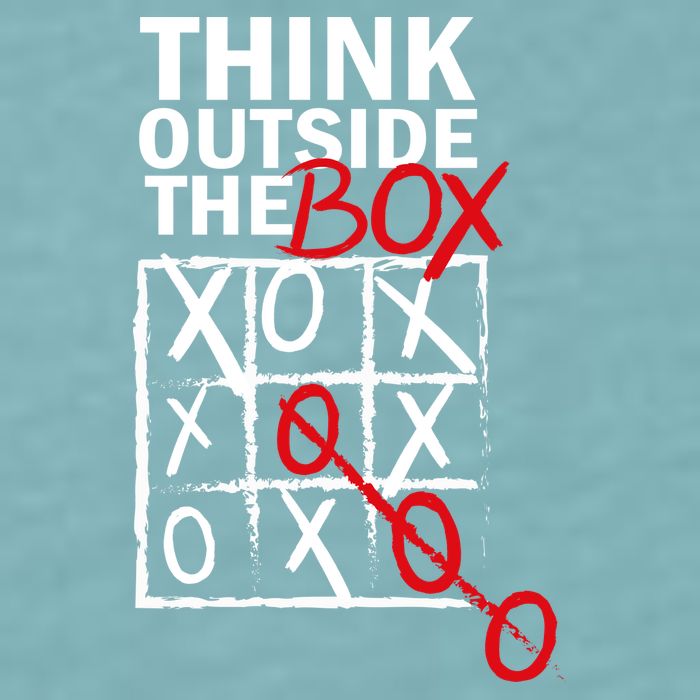 Think Outside The Box Tic Tac Toe Sueded Cloud Jersey T-Shirt