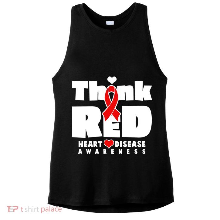 Think Red Heart Disease Awareness Ladies PosiCharge Tri-Blend Wicking Tank