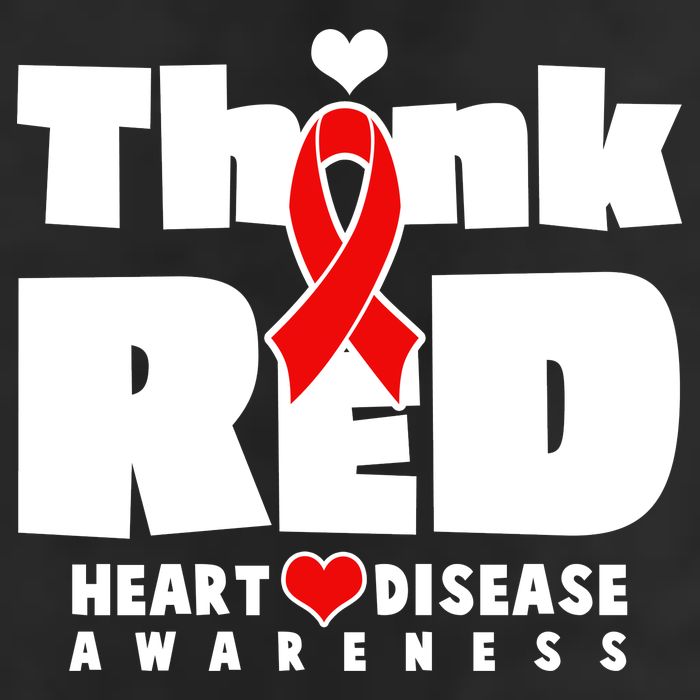 Think Red Heart Disease Awareness 7 Panel Mesh Trucker Snapback Hat