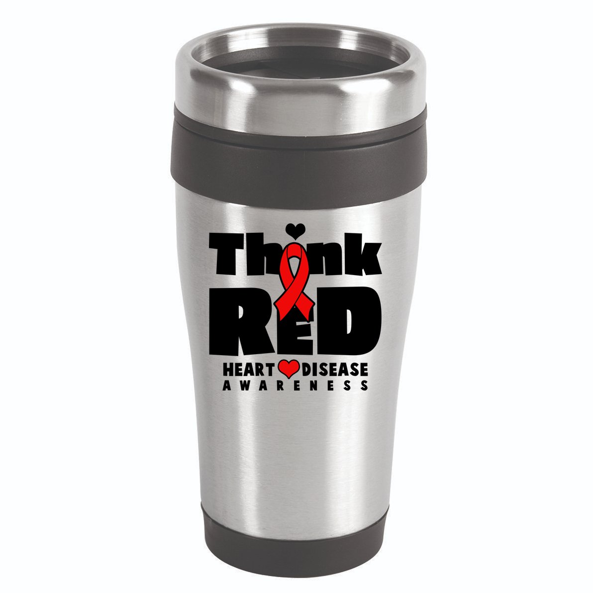 Think Red Heart Disease Awareness 16oz Travel Tumbler