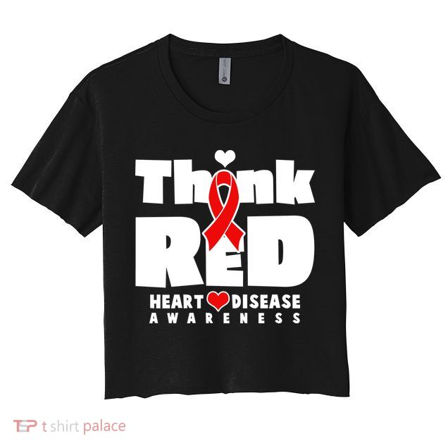 Think Red Heart Disease Awareness Crop Top