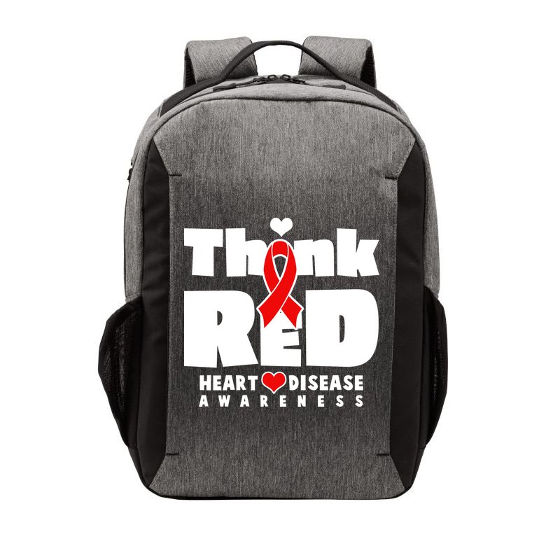 Think Red Heart Disease Awareness Vector Backpack