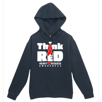 Think Red Heart Disease Awareness Urban Pullover Hoodie