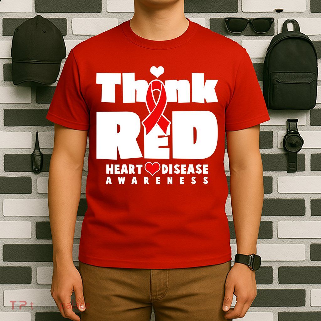 Think Red Heart Disease Awareness T-Shirt