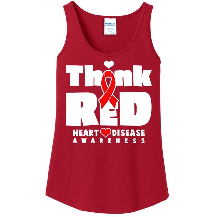 Think Red Heart Disease Awareness Ladies Essential Tank