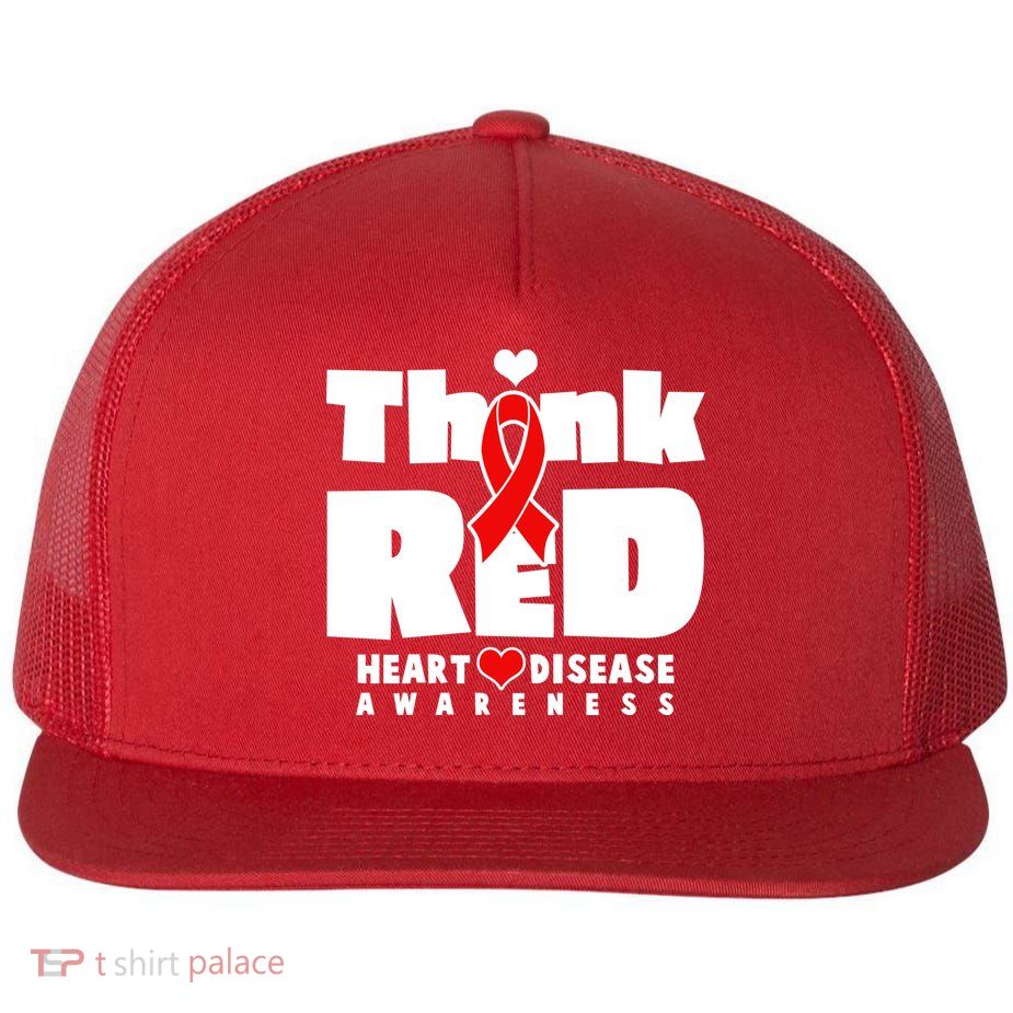 Think Red Heart Disease Awareness Flatbill Hat
