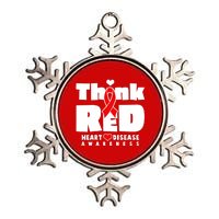 Think Red Heart Disease Awareness Metallic Star Ornament