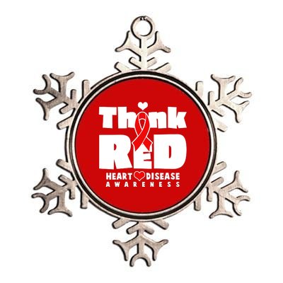 Think Red Heart Disease Awareness Metallic Star Ornament