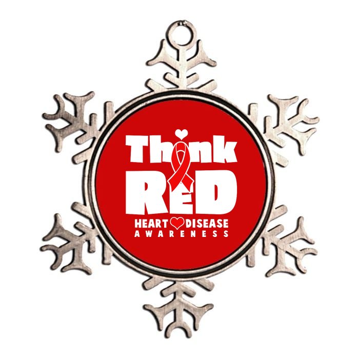 Think Red Heart Disease Awareness Metallic Star Ornament