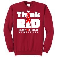 Think Red Heart Disease Awareness Tall Sweatshirt