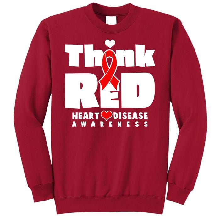 Think Red Heart Disease Awareness Tall Sweatshirt